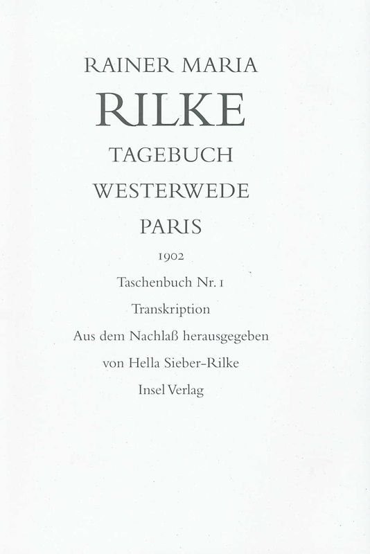 Tagebuch Westerwede und Paris. 1902