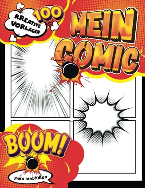 Comic Manga Zeichnen: Lustige Leere Comics für Erwachsene, Teenager, Kinder 8 Jahre || Blanko Comic A4 Buch, Comic Heft Leer 100 Sleiten || Geschenk Mann Handwerker