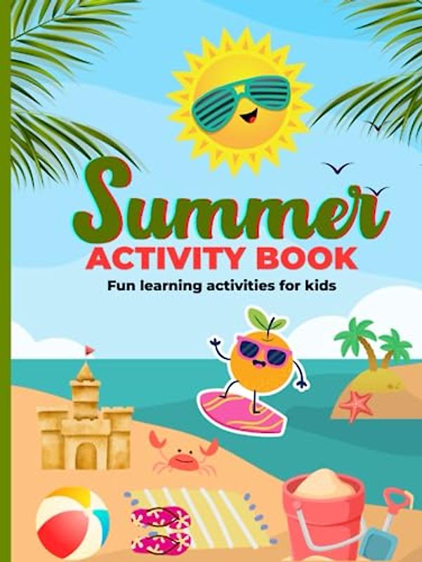 Summer activities book, coloring, tracing, drawing. Children Activity book. Traveling activity book.