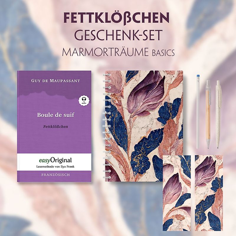 Fettklößchen Geschenkset (mit Audio-Online) + Marmorträume Schreibset Basics