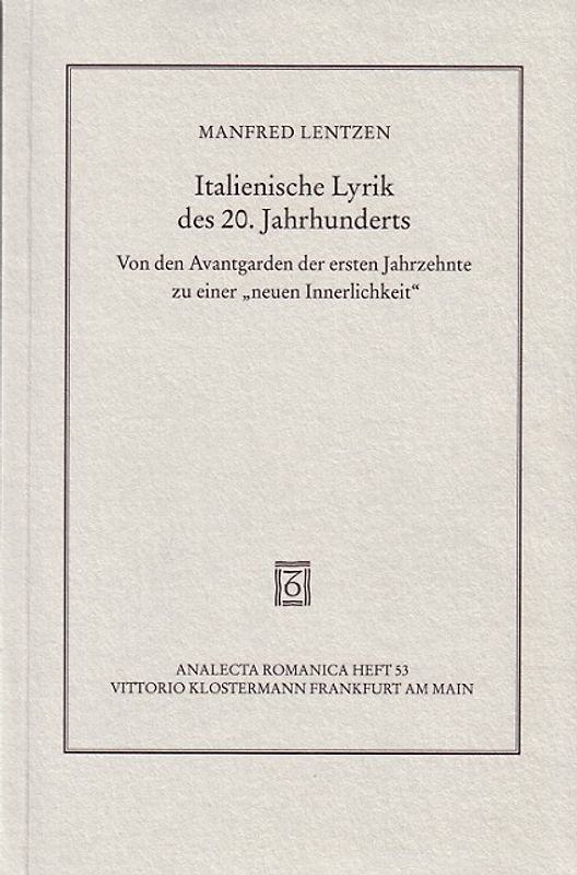 Italienische Lyrik des 20. Jahrhunderts