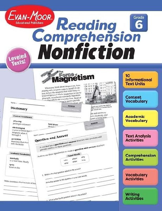 Reading Comprehension: Nonfiction, Grade 6 Teacher Resource