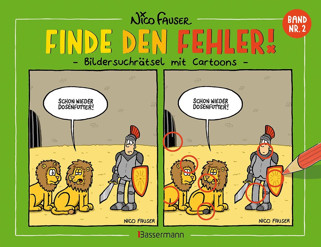 Finde den Fehler - Band Nr.2 - Bildersuchrätsel mit Cartoons