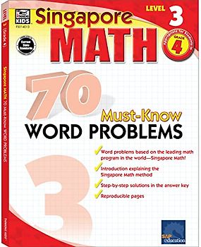 Singapore Math – 70 Must-Know Word Problems Workbook for 4th Grade Math, Paperback, Ages 9–10 with Answer Key: Volume 2