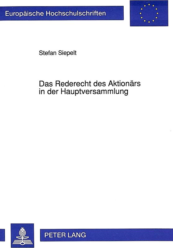 Das Rederecht des Aktionärs in der Hauptversammlung