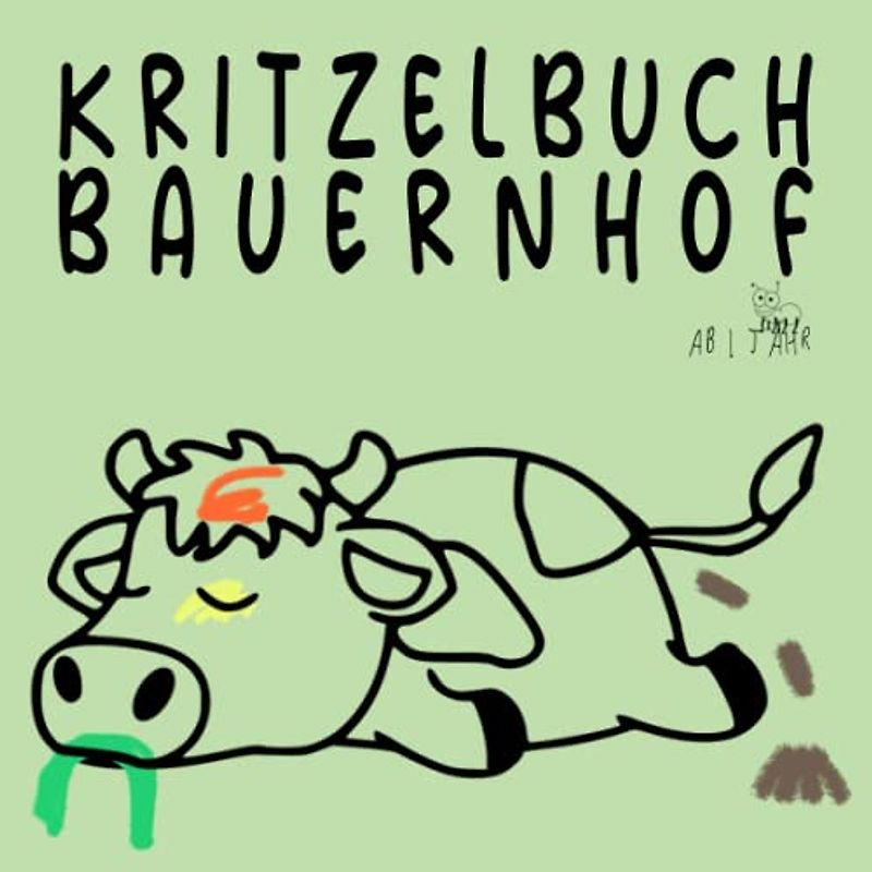 Kritzelbuch ab 1 Jahr Bauernhof: Kritzelbuch Bauernhof, Dickes Kritzelbuch mit 50 Einfachen Motiven zum Ausmalen und Kritzeln, Perfekt für Kreative Kinder