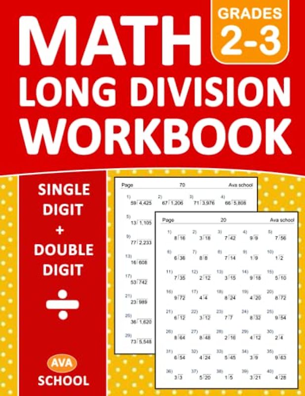 Long Division Workbook Grades 2-3: 100 Practice Pages Workbook for 2nd and 3rd Grades - 2000 Division Exercises With Answers For Ages 7-9 - Divide ... Double Digit | Long Division Math Worksheets