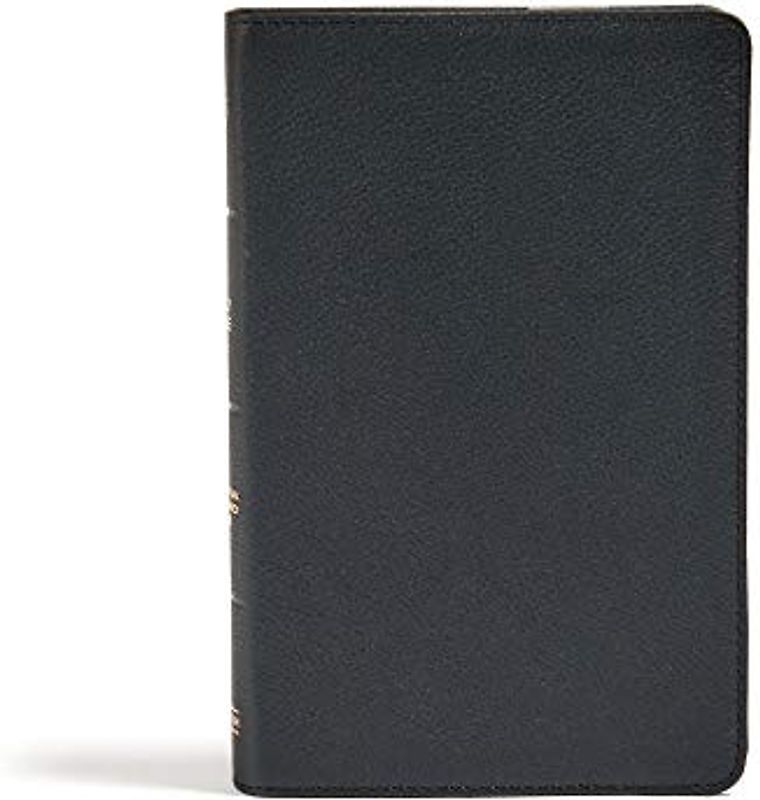 CSB Personal Size Bible, Black Genuine Leather