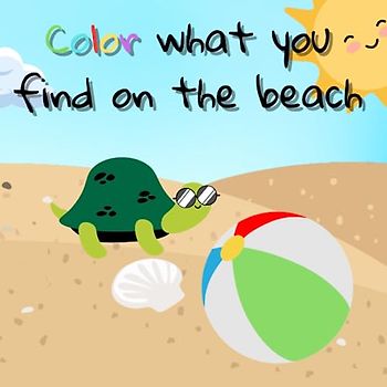 Color what you find on the beach: Color what you find on the beach, way to nude for every child