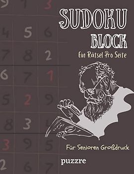 Sudoku Block Ein Rätsel Pro Seite Für Senioren Großdruck: Denksport Spiele Logical Mit Lösungen