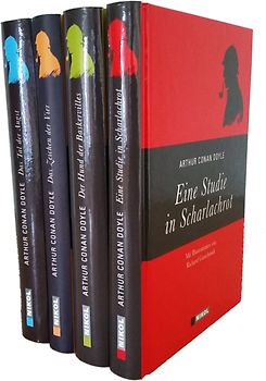 Sherlock Holmes (vier Romane) - Eine Studie in Scharlachrot - Der Hund der Baskervilles - Das Zeichen der Vier - Das Tal der Angst