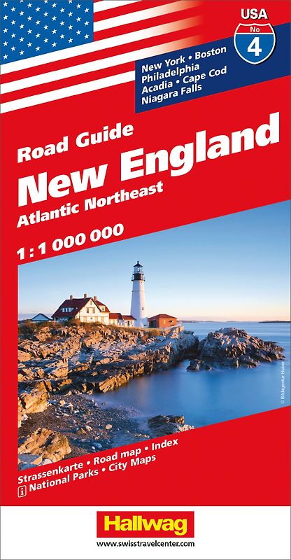 New England Strassenkarte 1:1 Mio., Road Guide Nr. 4