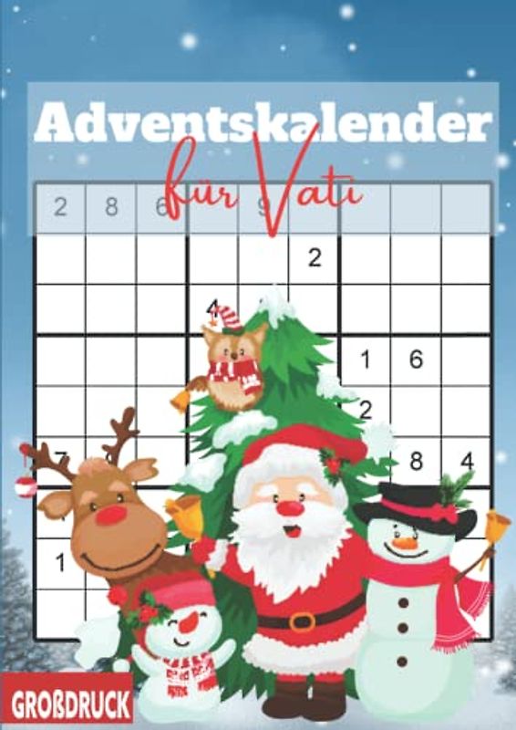 Adventskalender für Vati: Sudoku Rätselheft für einen großartigen Vater
