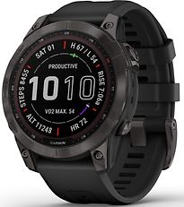 GARMIN Montre GPS  fenix 7 Sapphire DLC (titane) - Carbon Grey/Black