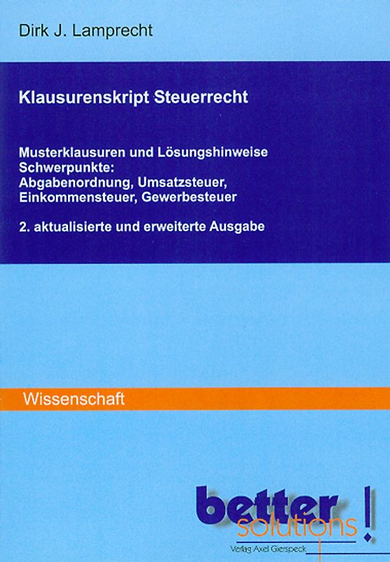Klausurenskript Steuerrecht