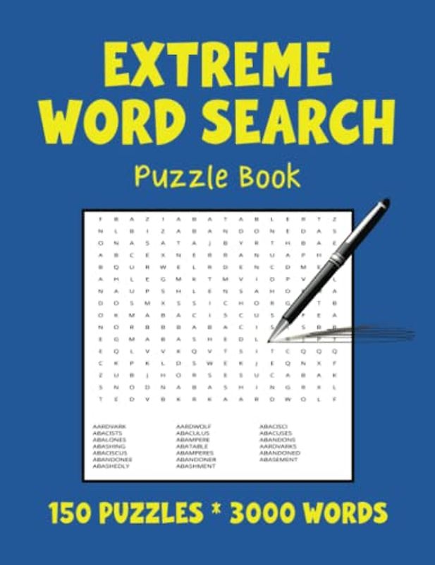 Extreme Word Search Puzzle 3000 words: 150 Puzzles! Very Hard & Challenging!