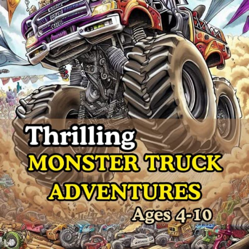Thrilling Monster Truck Adventures: Exciting Coloring Pages for Young Boys 4-10, Over 180 pages