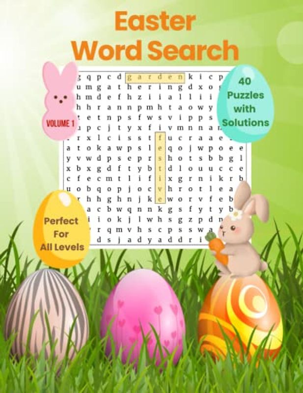 Easter Word Search Large Print, Easter Basket Stuffers for Kids, Easter Puzzles for Kids, Easter for Children Teens Adults, Easter Gifts for Boys, ... Word Search Volume 1 by Glitter Bay Books