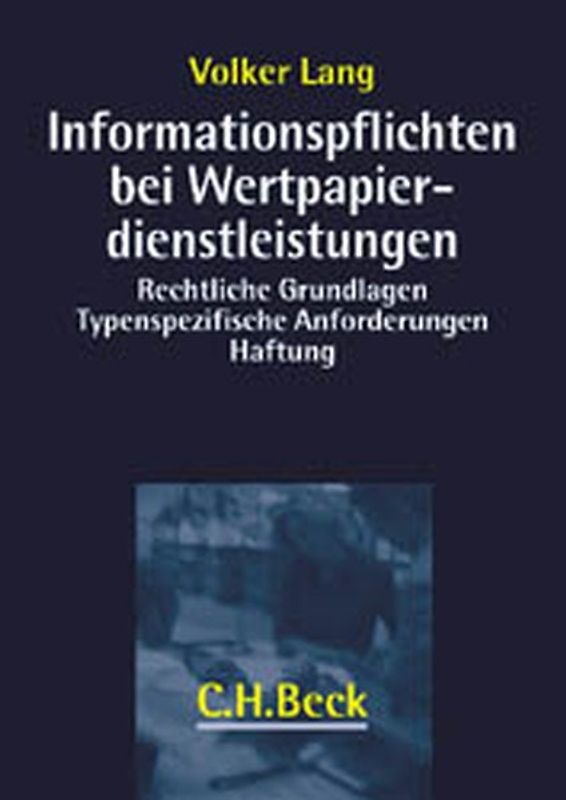 Informationspflichten bei Wertpapierdienstleistungen