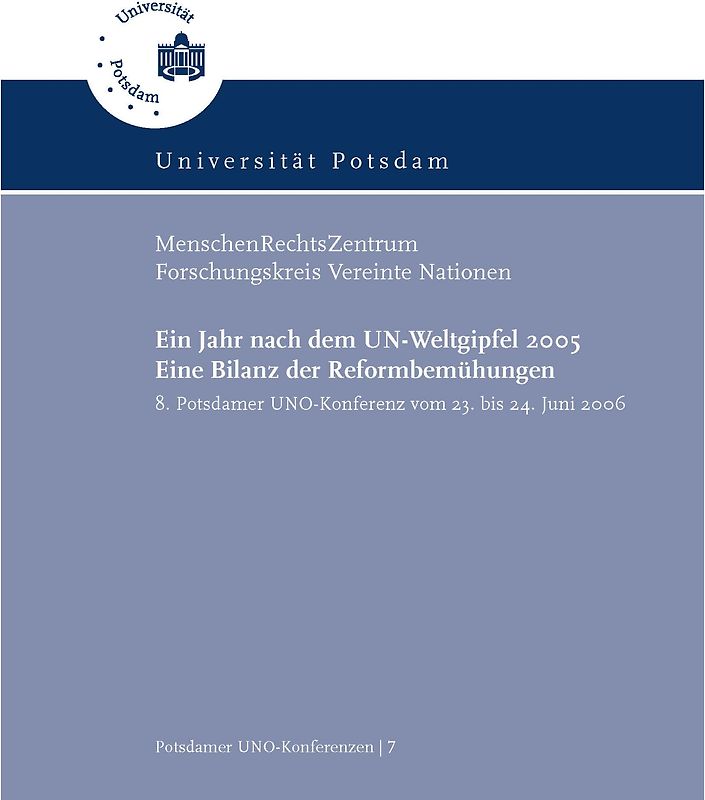 Ein Jahr nach dem UN-Weltgipfel 2005