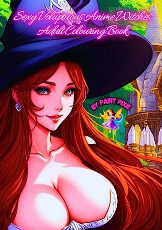 Sexy Voluptuous Anime Witches Adult Colouring Book