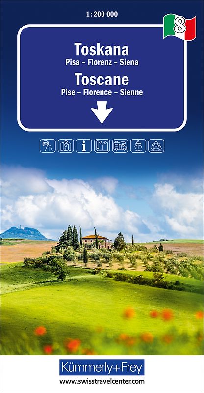 Kümmerly+Frey Regional-Strassenkarte 8 Toskana 1:200.000