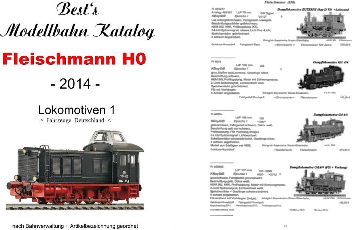 Best`s Modellbahn Katalog Fleischmann H0 Lokomotiven 1 (Deutschland) 2014 bebildert