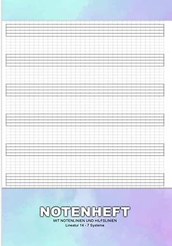 Notenheft Mit Notenlinien Und Hilfslinien: A4 Für Das Gleichmäßige Schreiben Und Lernen Von Noten - 28 Seitiges Notenlinienheft A4 MIT Hilfslinien ... - Mattes Pastellfarbendes Buchcover