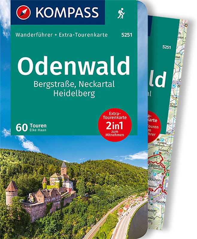 KOMPASS Wanderführer Odenwald, 60 Touren