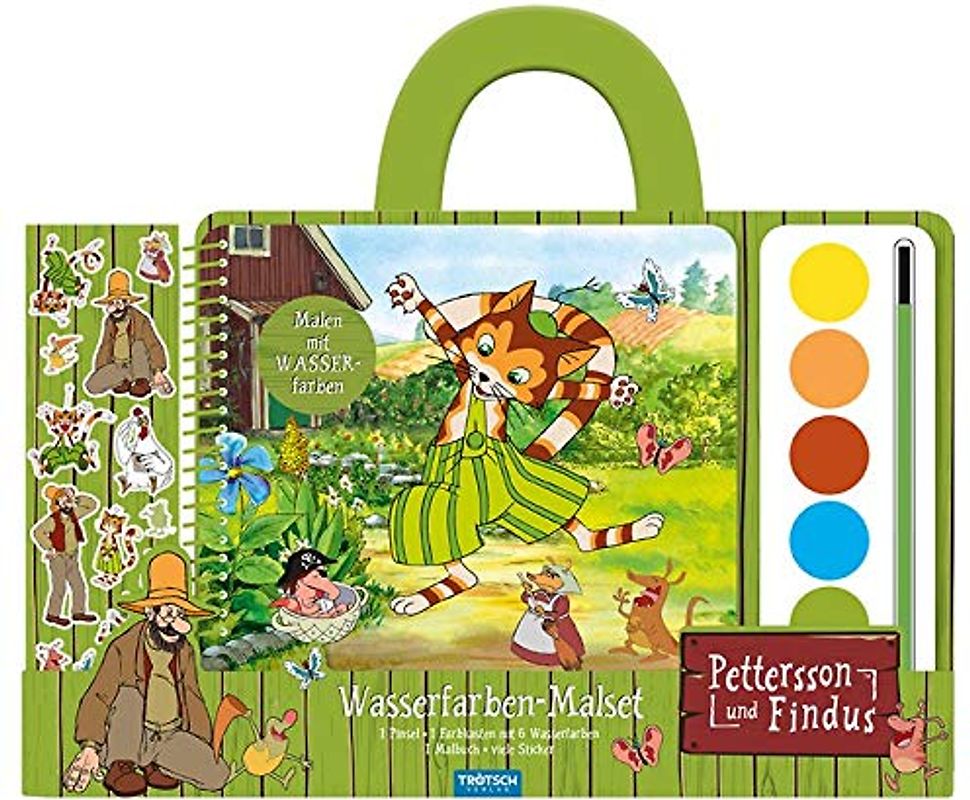 Trötsch Pettersson & Findus Wasserfarbenmalset: Beschäftigungsbuch Malbuch (Pettersson und Findus)