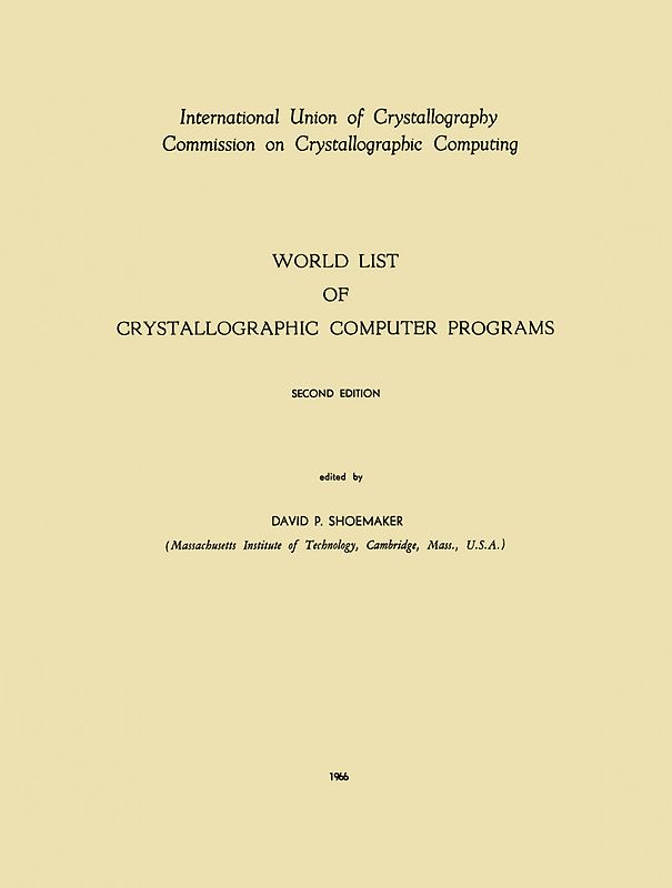 World List of Crystallographic Computer Programs