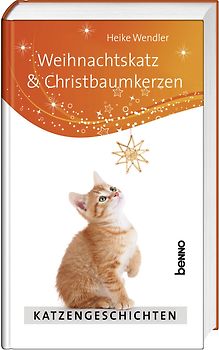 Weihnachtskatz und Christbaumkerzen
