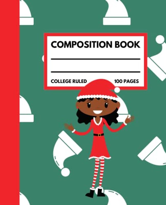 Black Elf Notebook: Perfect Gift for Girls and Teens, Christmas Elf Composition Notebook, Xmas Stocking Fillers, With 7.5x9.25 100 college ruled pages