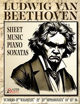 SHEET MUSIC - Beethoven, Ludwig Van: Piano Sonatas: 21°“Waldstein”- 22°-23°“Appassionata”-24°-25°-26°