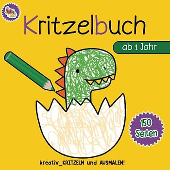 Kritzelbuch ab 1 Jahr: Das XXL Dinosaurier kritzelmalbuch mit 75 tollen Motiven zum Ausmalen und Kritzeln für für Mädchen und Jungen.