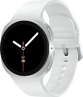 Samsung Galaxy Watch8 40 mm Boîtier aluminium argent sur Sport en silicone S/M blanc [Wi-Fi + 4G]