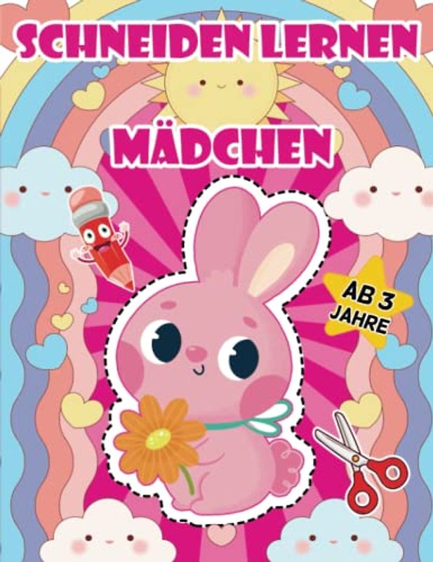 Schneiden Lernen Ab 3 Jahre Mädchen: Das große Bastelbuch zur Förderung der Feinmotorik | Mein Erstes Ausschneidebuch für Kinder mit dem Scherenführerschein | Schneiden, Kelben, Malen