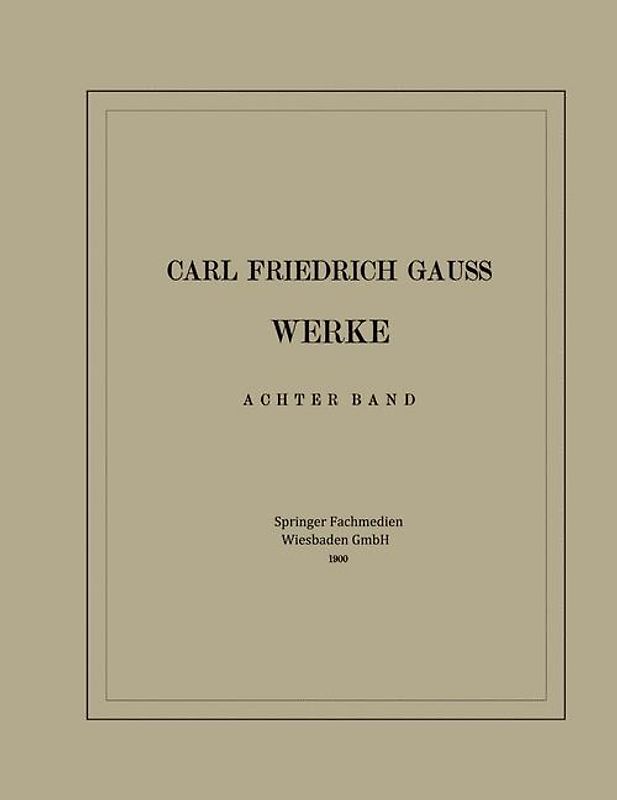Carl Friedrich Gauss Werke