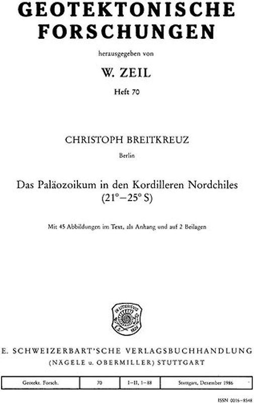 Das Paläozoikum in den Kordilleren Nordchiles