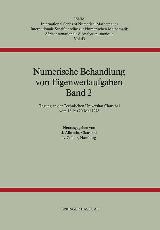 Numerische Behandlung von Eigenwertaufgaben Band 2
