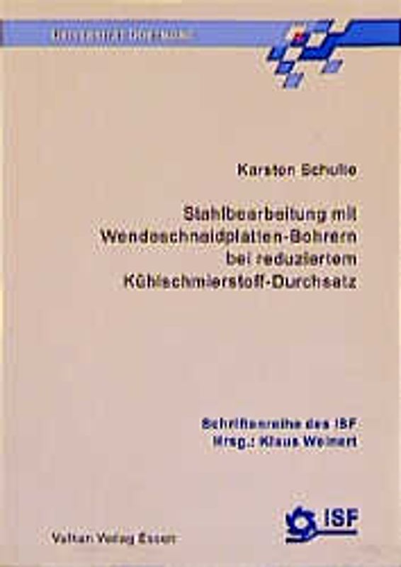 Stahlbearbeitung mit Wendeschneidplatten - Bohrern bei reduziertem Kühlschmierstoff - Durchsatz