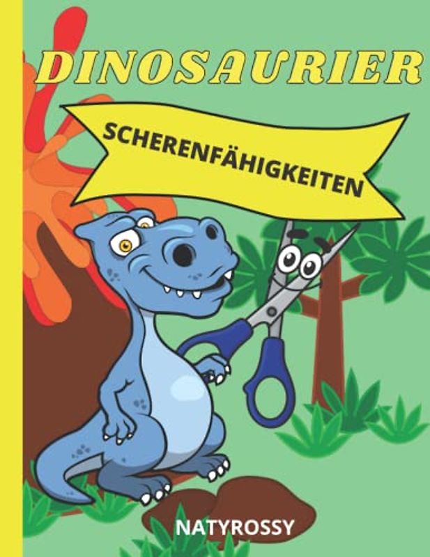 Dinosaurier- Scherenfertigkeiten: Schere Fähigkeiten Aktivität Buch für Kinder, große und gute Qualität Bilder, leicht zu schneiden und Farbe!