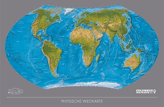 Columbus physische Weltkarte