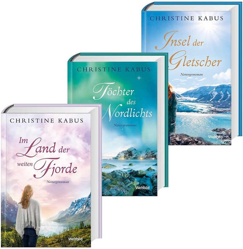 Im Zauber der Polarlichter: Band 1-3 - Im Land der weiten Fjorde / Töchter des Nordlichts / Insel der blauen Gletscher - Christine Kabus [3 Bände, Gebundene Ausgabe, Weltbild]