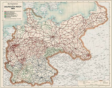Die Eisenbahnen im Deutschen Reich 1914 - Eisenbahn-Übersichtskarte