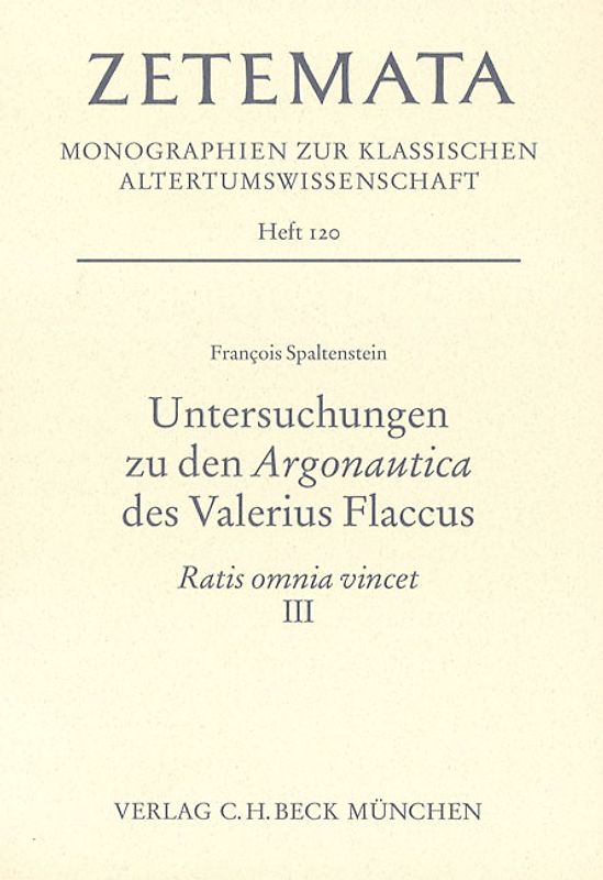 Untersuchungen zu den Argonautica des Valerius Flaccus