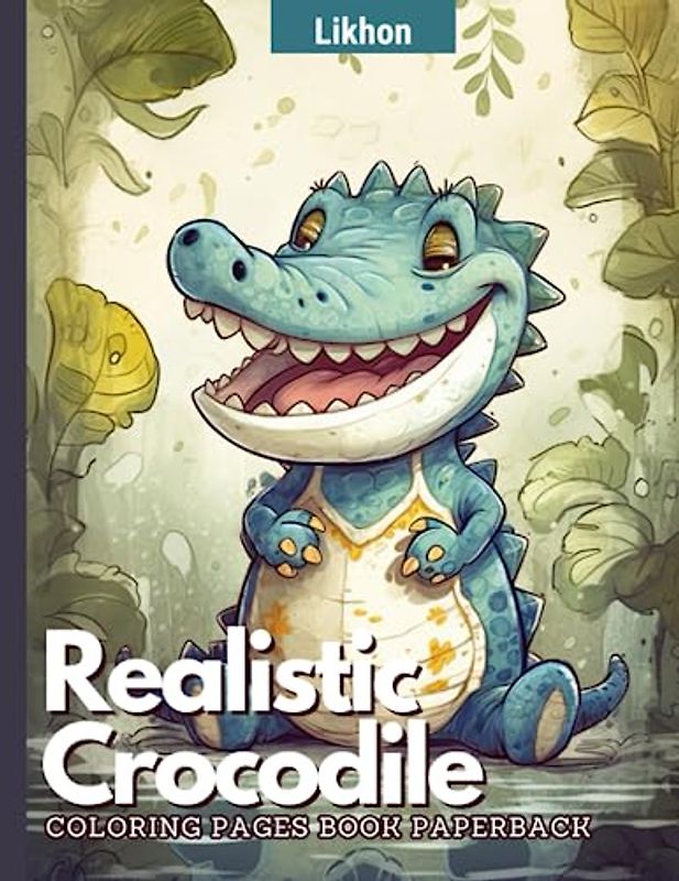 Likhon Realistic Crocodile Coloring Pages Book Paperback