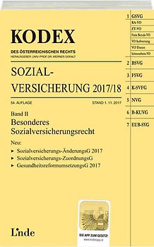 KODEX Sozialversicherung 2017/18, Band II