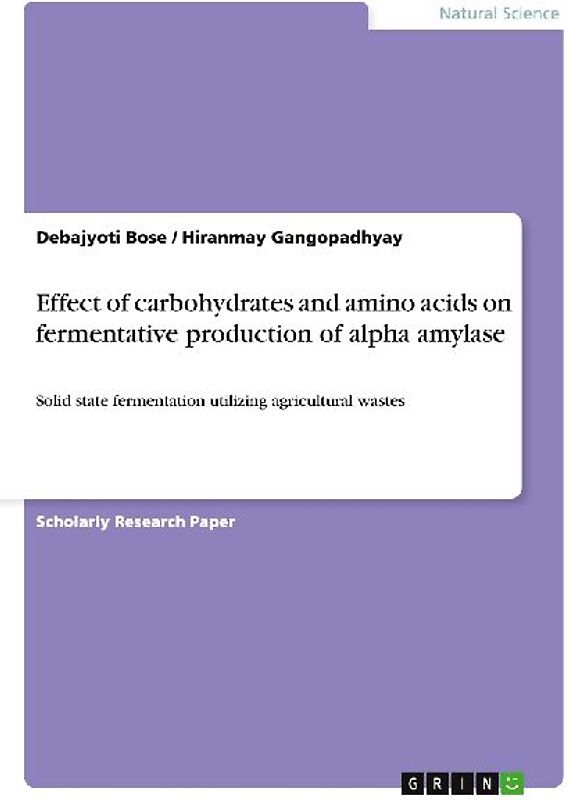 Effect of carbohydrates and amino acids on fermentative production of alpha amylase