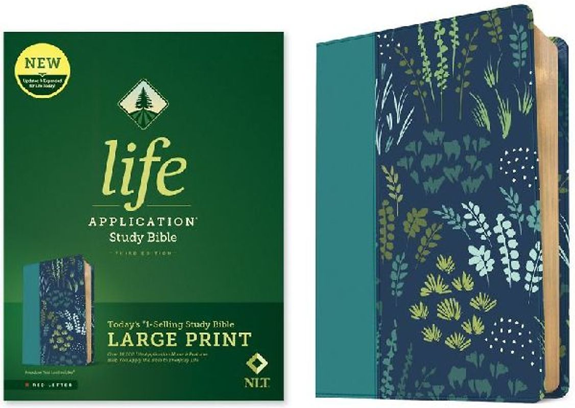 NLT Life Application Study Bible, Third Edition, Large Print (Leatherlike, Meadow Teal, Red Letter)